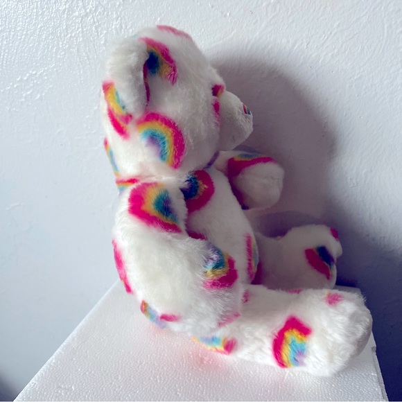 Build A Bear White Teddy Bear With Rainbows Summer Season Of Hugs Rainbow Plush - Picture 4 of 13